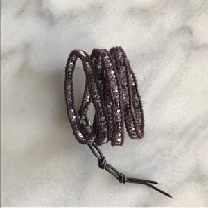 CHAN LUU Garnet Mix Stone 5-Wrap Bracelet